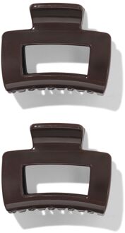 Hema Haarklem 5cm vierkant bruin - 2 stuks