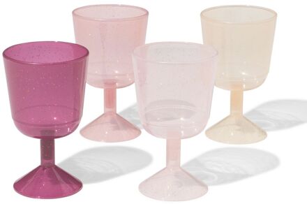 Hema Herbruikbare wijnglazen glitter - 4 stuks