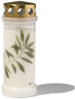 Hema Herdenkingslicht Ø6.5x17 bladeren (wit)