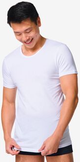 Hema Heren Ondershirt Slim Fit O-hals Naadloos - 2 Stuks Wit (wit) - XL