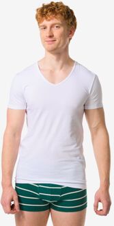 Hema Heren ondershirt slim fit v-hals naadloos - 2 stuks wit (wit) - XL