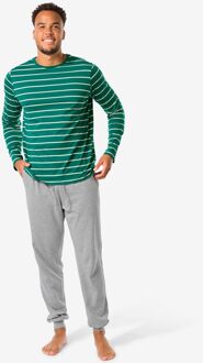 Hema Heren pyjama strepen donkergroen (donkergroen) - XL