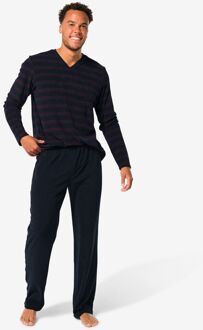 Hema Heren pyjama terry strepen donkerblauw (donkerblauw) - XXL
