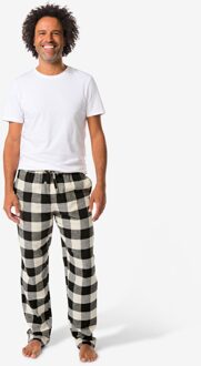Hema Heren pyjamabroek flanel ruiten zwart (zwart) - M