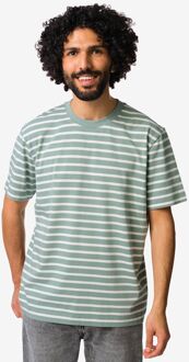 Hema Heren T-shirt Elias relaxed fit strepen lichtgroen (lichtgroen) - M