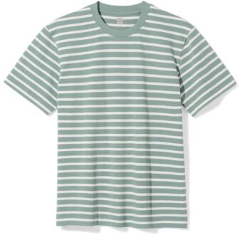 Hema Heren T-shirt Elias strepen lichtgroen (lichtgroen)