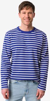 Hema Heren T-shirt Loek jersey strepen felblauw (felblauw) - XL