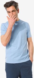 Hema Heren T-shirt Met Stretch Blauw (blauw) - L