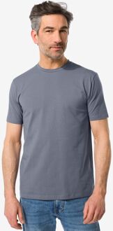 Hema Heren T-shirt Met Stretch Grijs (grijs) - L
