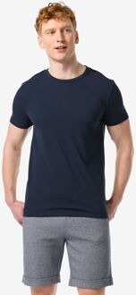 Hema Heren T-shirt Piqué Donkerblauw (donkerblauw) - L