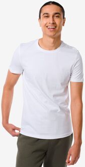 Hema Heren t-shirt regular fit o-hals - 2 stuks wit (wit) - L