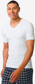Hema Heren T-shirt Regular Fit V-hals Anti-transpiratie Wit (wit) - M