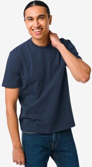 Hema Heren T-shirt Relaxed Fit O-hals Blauw (blauw) - M