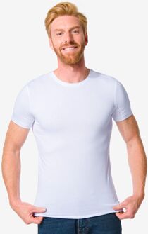 Hema Heren T-shirt Slim Fit O-hals Bamboe Wit (wit) - XL