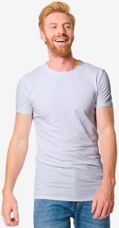 Hema Heren T-shirt Slim Fit O-hals Extra Lang Wit (wit) - XL