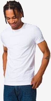 Hema Heren T-shirt Slim Fit O-hals Wit (wit) - XL