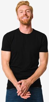 Hema Heren T-shirt Slim Fit O-hals Zwart (zwart) - L