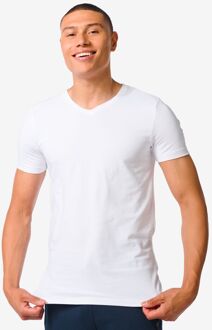Hema Heren T-shirt Slim Fit V-hals Wit (wit) - XL