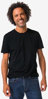 Hema Heren T-shirts slimfit o-hals - 2 stuks zwart (zwart)