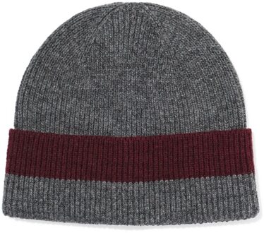 Hema Herenbeanie grijs-rood