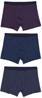 Hema Herenboxer strepen - 3 stuks donkerblauw (donkerblauw) - M