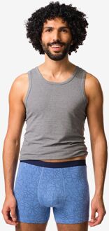 Hema Herenboxers bloemen - 3 stuks middenblauw (middenblauw)