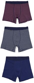 Hema Herenboxers strepen - 3 stuks donkerblauw (donkerblauw) - XXL