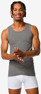 Hema Herenhemden perfect comfort naadloos - 2 stuks grijs (grijs) - XL