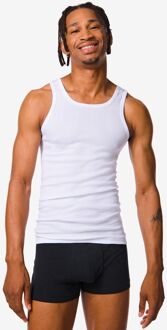 Hema Herenhemden rib - 2 stuks wit (wit) - XXL