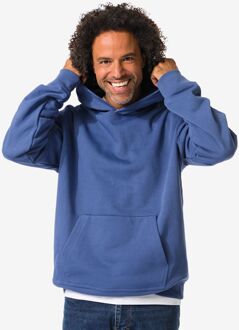 Hema Herenhoodie Maarten oversized middenblauw (middenblauw)