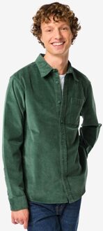 Hema Herenoverhemd Amir corduroy middengroen (middengroen) - L