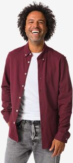 Hema Herenoverhemd Billy jersey donkerrood (donkerrood) - L