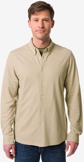 Hema Herenoverhemd Billy piqué beige (beige) - XXL