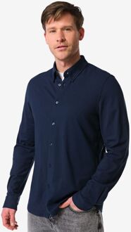 Hema Herenoverhemd Billy piqué donkerblauw (donkerblauw) - L