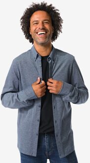 Hema Herenoverhemd Billy pique donkerblauw (donkerblauw) - XL