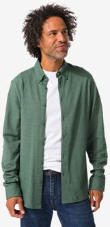 Hema Herenoverhemd Billy pique donkergroen (donkergroen) - XL