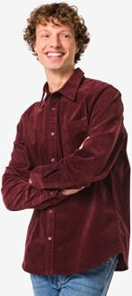 Hema Herenoverhemd corduroy bordeauxrood (bordeauxrood) - XXL