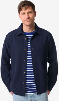 Hema Herenoverhemd Stef wafel middenblauw (middenblauw)