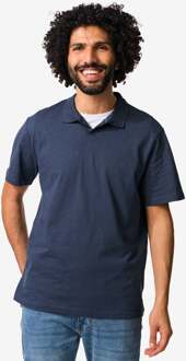 Hema Herenpolo Jack slub donkerblauw (donkerblauw) - M