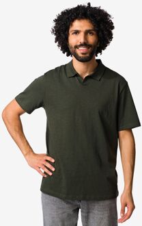 Hema Herenpolo Jack slub donkergroen (donkergroen) - XL