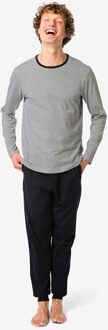 Hema Herenpyjama contrast grijsmelange (grijsmelange) - M