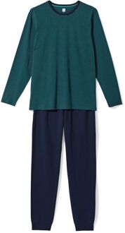 Hema Herenpyjama Jesse jersey strepen donkerblauw (donkerblauw) - L