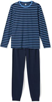 Hema Herenpyjama Jesse jersey strepen donkerblauw (donkerblauw)