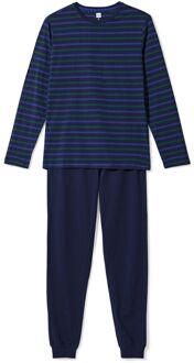 Hema Herenpyjama strepen donkerblauw (donkerblauw) - L