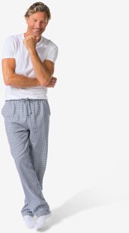 Hema Herenpyjamabroek flanel ruiten donkerblauw (donkerblauw) - S