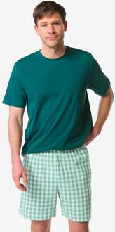 Hema Herenshortama Philip jersey ruiten middengroen (middengroen) - L