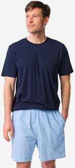Hema Herenshortama Philip jersey strepen lichtblauw (lichtblauw) - XL