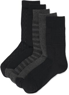 Hema Herensokken grafisch - 5 paar zwart (zwart) - 39/42