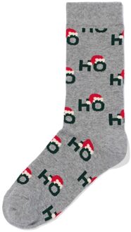 Hema Herensokken 'ho ho ho' grijsmelange (grijsmelange) - 39/42