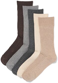 Hema Herensokken rib - 5 paar bruin (bruin) - 39/42